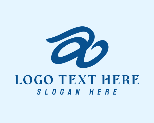 Blue Handwritten Letter A  logo