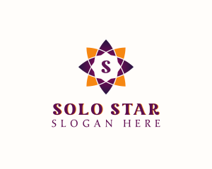 Geometric Flower Star logo design