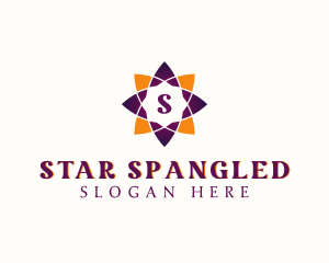 Geometric Flower Star logo design