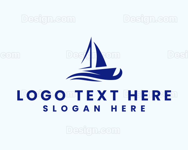 Sailboat Sea Wave Logo