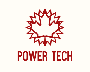 Red Canadian Leaf Monoline Logo