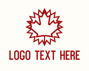 Red Canadian Leaf Monoline logo
