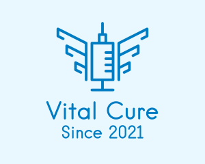 Medical Vaccine Wings logo design