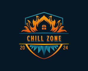 Fire Cooling HVAC logo design