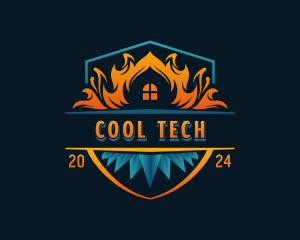 Fire Cooling HVAC logo design