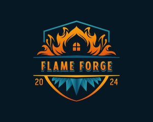 Fire Cooling HVAC logo design