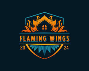 Fire Cooling HVAC logo design