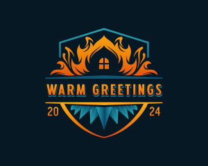 Fire Cooling HVAC logo design