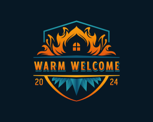 Fire Cooling HVAC logo design