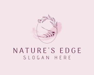 Pedicure Nail Floral logo design