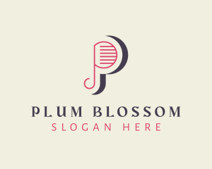 Pianist Musician Letter P logo design