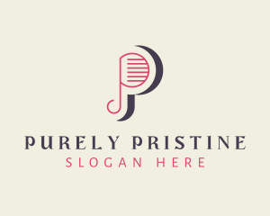 Pianist Musician Letter P logo design