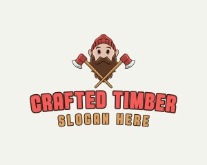 Lumberjack Wood Carpentry logo design