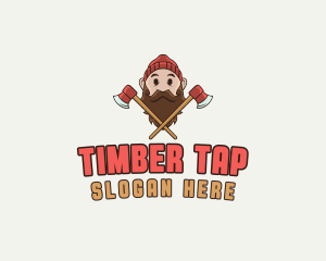 Lumberjack Wood Carpentry logo design