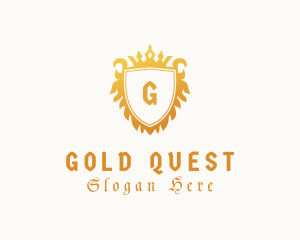 Gold Medieval Shield logo design