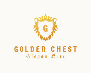 Gold Medieval Shield logo design