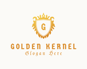 Gold Medieval Shield logo design