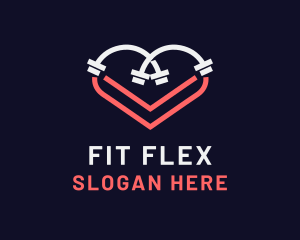 Heart Dumbbell Workout logo design