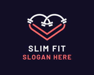 Heart Dumbbell Workout logo design