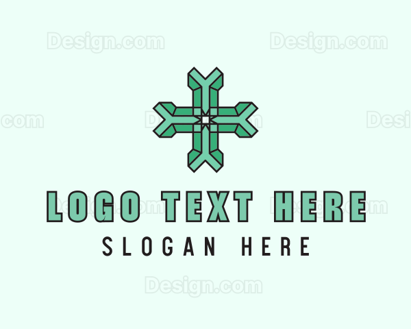 Green 3d Cross Logo