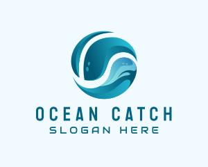 Ocean Wave Sphere logo design