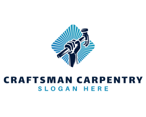 Carpenter Hammer Hand logo design