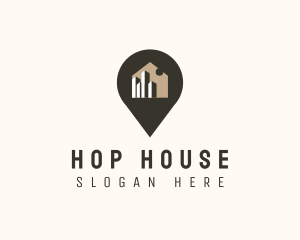 Realty House Location Pin logo design