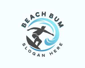 Surfing Wave Beachwear logo design