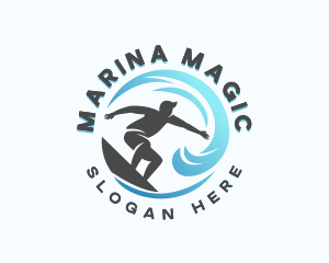 Surfing Wave Beachwear logo design