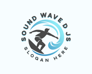 Surfing Wave Beachwear logo design