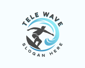 Surfing Wave Beachwear logo design