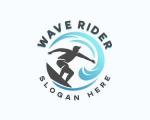 Surfing Wave Beachwear logo design