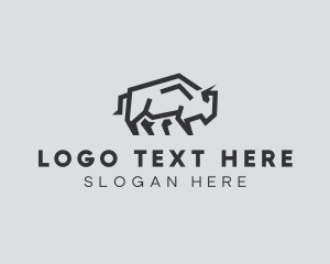 Wild Bison Animal logo