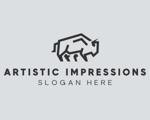 Wild Bison Animal logo design