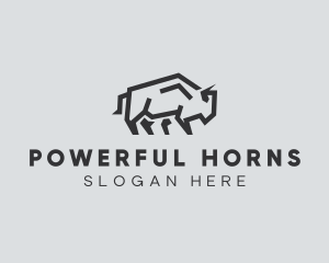 Wild Bison Animal logo