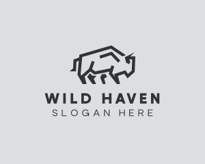 Wild Bison Animal logo design