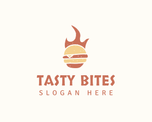 Fire Burger Food logo design