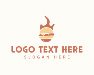 Food - Fire Burger Food logo design