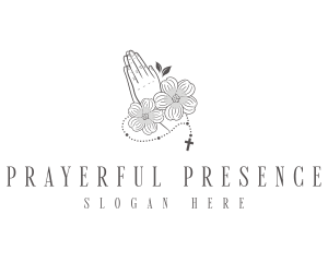 Floral Prayer Rosary logo design