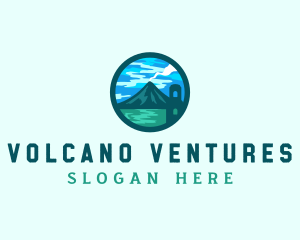 Volcanic Landscape Scenery logo design