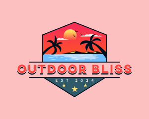 Travel Beach Vacation logo design