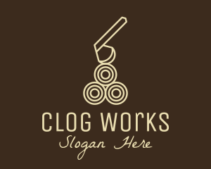 Wood Log Lumber Axe logo design