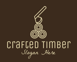 Wood Log Lumber Axe logo design