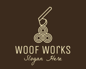 Wood Log Lumber Axe logo design