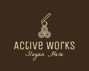 Wood Log Lumber Axe logo design