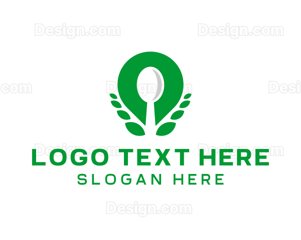 Vegan Restaurant Spoon Logo