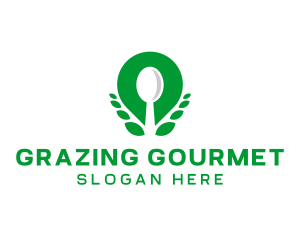 Vegan Restaurant Spoon logo design