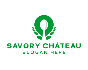 Vegan Restaurant Spoon logo design