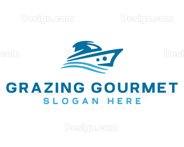 Vacation Travel Boat Logo