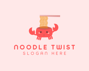 Crab Noodle Soup logo design